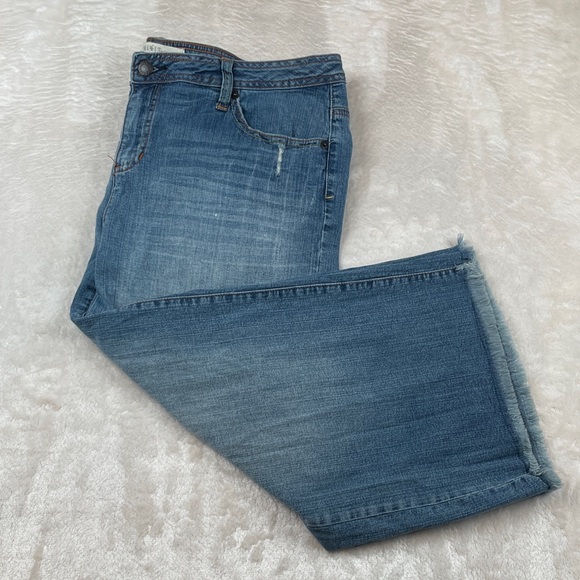 Mix It Denim - Mix It Medium Blue Cropped Raw-Hem Jeans